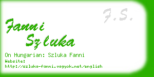 fanni szluka business card